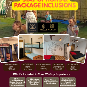 200-Hour Yoga Teacher Training Course (YTTC) – AC Mixed Dorm (Without Therapy)
